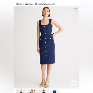 NWT J Crew Sophia sleeveless midi dress in tweed